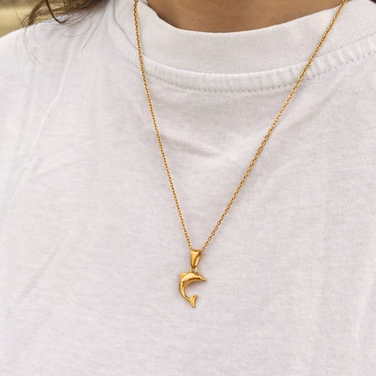 Collar Delfín — Chapado en oro