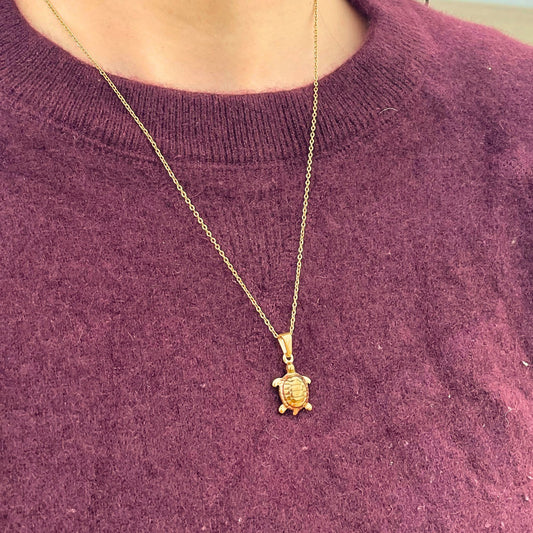 Collar Tortuga — Chapado en oro