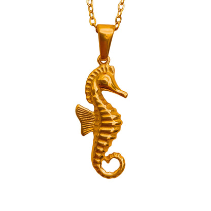 Collar Caballito de Mar — Chapado en oro