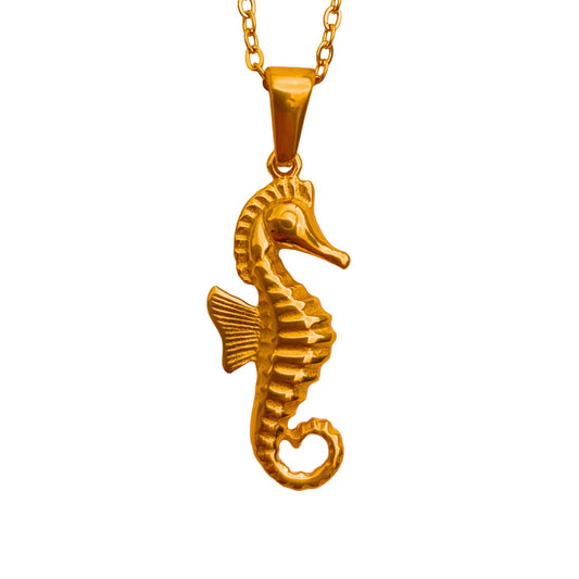 Collar Caballito de Mar — Chapado en oro