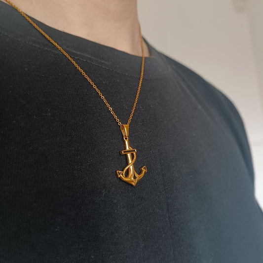 Collar Ancla — Chapado en oro