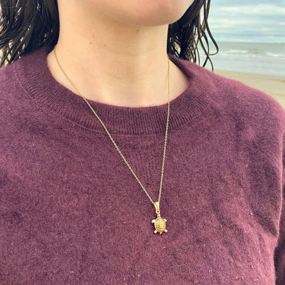 Collar Tortuga — Chapado en oro